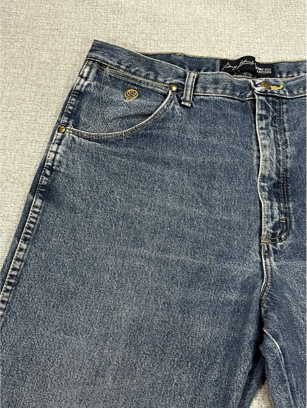 Wrangler George 37x31 Strait Jeans Cowboy Cut Men Blue Denim Straight Leg